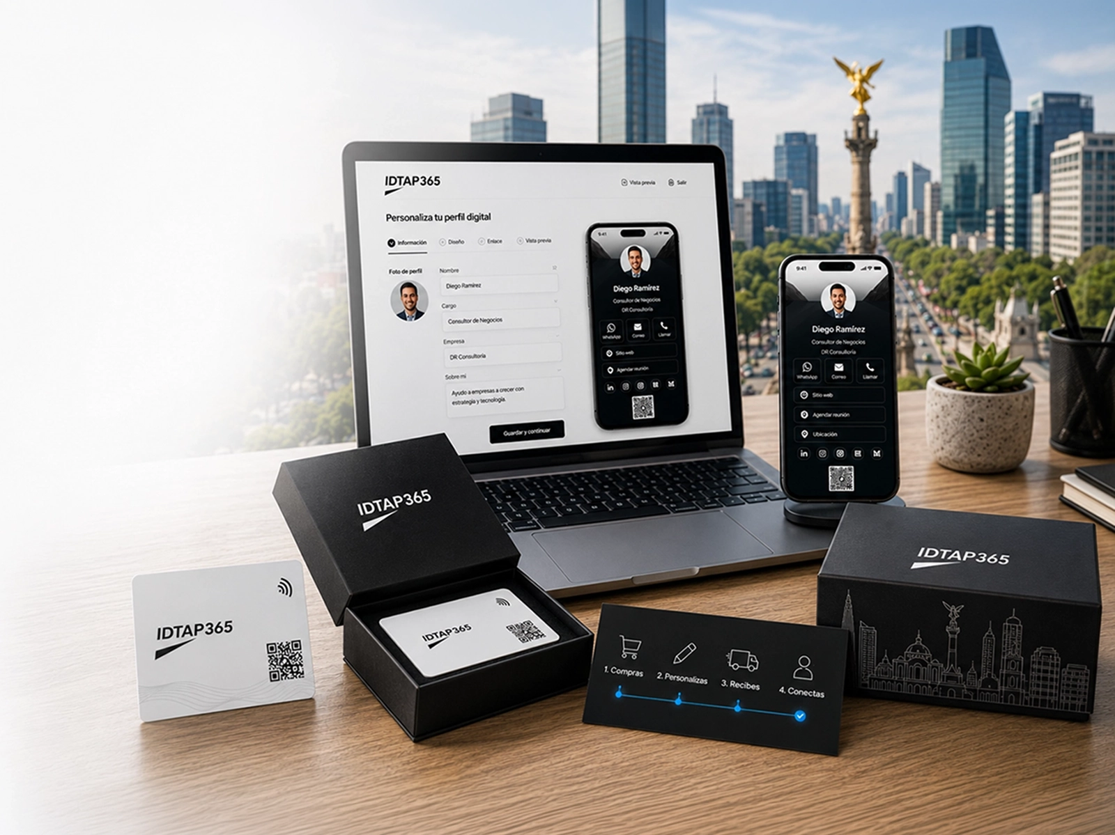 Tarjeta NFC profesional IDTAP365 para compra online desde CDMX con perfil digital y envío nacional