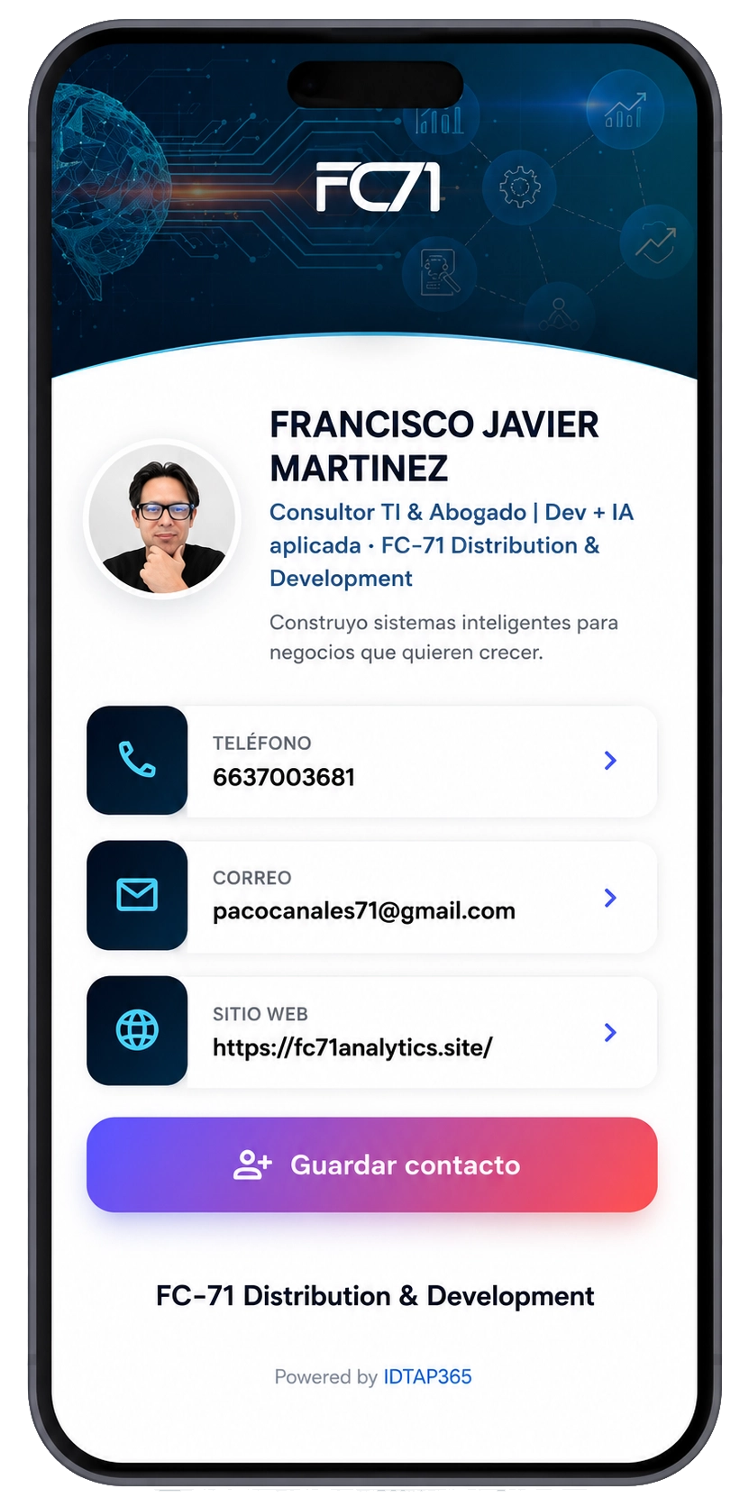 Vista previa del diseño Esencial Claro para perfil digital IDTAP365
